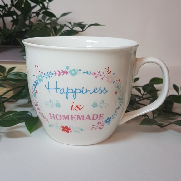 CAMBRIDGE Mug "Happiness is Homemade" Quote Mug Statement Mug Graphic Mug Teacup - Picture 2 of 10